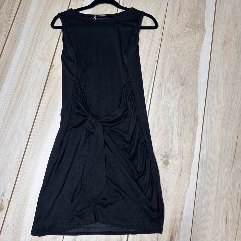New LILLUSORY Women's T Shirt Dress Casual Short Sleeve Waist Tie Ruched‎ large